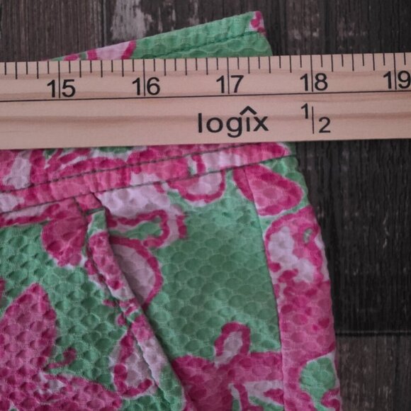 Lilly Pulitzer Pink & Green Butterfly Floral Shorts Size 10 - Picture 5 of 7
